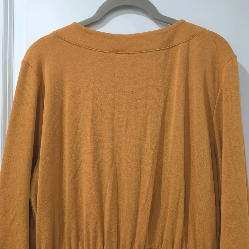 OLD NAVY Waist-Defined Ponte-Knit Utility Midi Dress, Goldie Fawn, Size Large